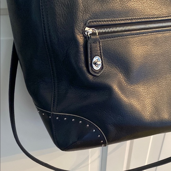 Coach Black Leather Tote Bag - Picture 3 of 7